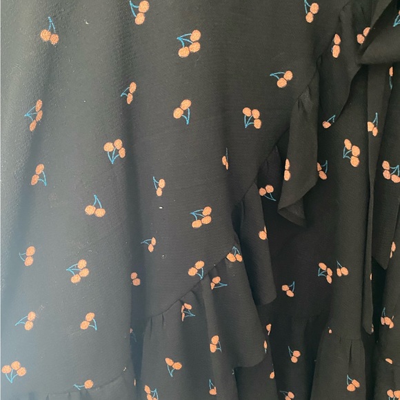 Cherry Print Faux Wrap Dress - Picture 8 of 10